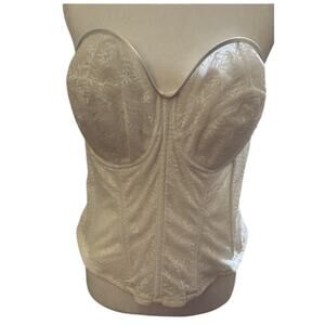 Lunaire Vintage Strapless Bustier Corset Ivory Bridal Lingerie, Size 40D